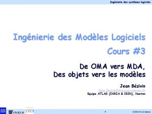 Ingnierie des systmes logiciels Ingnierie des Modles Logiciels