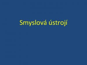 Smyslov stroj Smyslov orgny K emu nm slou