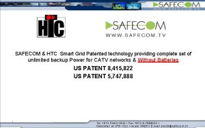 SAFECOM HTC Smart Grid Patented technology providing complete