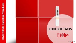 COVID19 Site Operating Procedures TOOLBOX TALKS 01 05