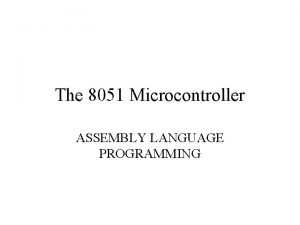 Microcontroller assembly language programming