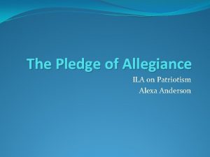 The Pledge of Allegiance ILA on Patriotism Alexa