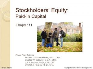 Stockholders Equity PaidIn Capital Chapter 11 Power Point