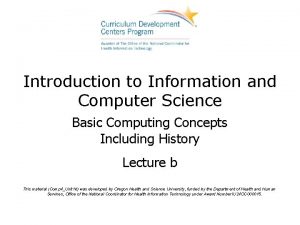 Introduction to Information and Computer Science Basic Computing