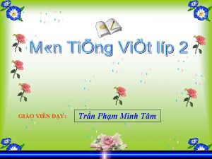 GIO VIN DY Trn Phm Minh Tm Tp