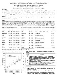 Indication of Publication Pattern of Scientometrics IHsin Lin