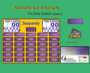 Smartboard Jeopardy The Solar System Grade 3 Lesson