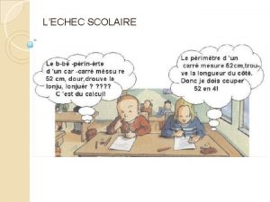 LECHEC SCOLAIRE LECHEC SCOLAIRE Quand jentre dans la