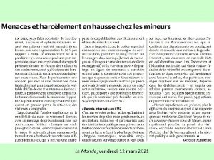 Le Monde vendredi 12 mars 2021 Communiquer dun