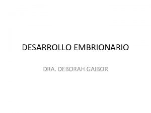DESARROLLO EMBRIONARIO DRA DEBORAH GAIBOR 8 SEMANAS PRIMERA