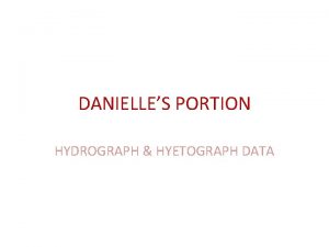 DANIELLES PORTION HYDROGRAPH HYETOGRAPH DATA PCP DATA FOR