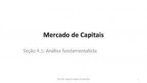 Mercado de Capitais Seo 4 1 Anlise fundamentalista