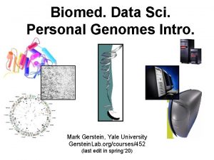 Mark Gerstein Yale University Gerstein Lab orgcourses452 last