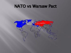 NATO vs Warsaw Pact Competition with USSR The