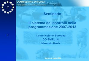 COMMISSIONE EUROPEA DG Occupazione affari sociali e pari