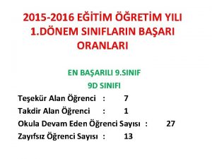 2015 2016 ETM RETM YILI 1 DNEM SINIFLARIN