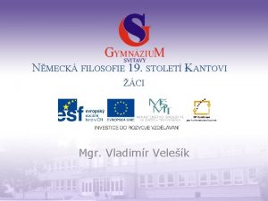 NMECK FILOSOFIE 19 STOLET K ANTOVI CI Mgr