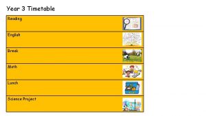 Year 3 Timetable Reading English Break Math Lunch