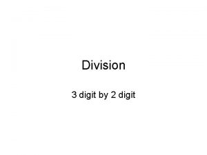 Division 3 digit by 2 digit Division Is