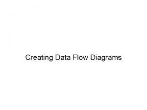 Creating Data Flow Diagrams Data Flow Diagrams Symbols