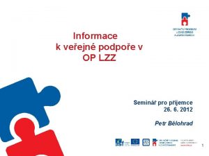 Informace k veejn podpoe v LZZ zpracovn Semin