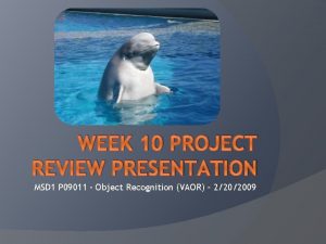 WEEK 10 PROJECT REVIEW PRESENTATION MSD 1 P