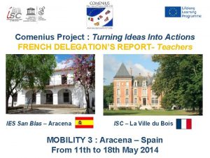 Comenius Project Turning Ideas Into Actions FRENCH DELEGATIONS