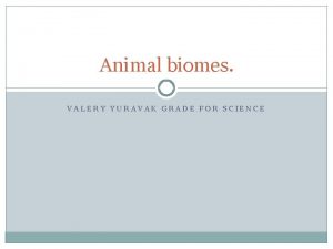 Animal biomes VALERY YURAVAK GRADE FOR SCIENCE Jaguars