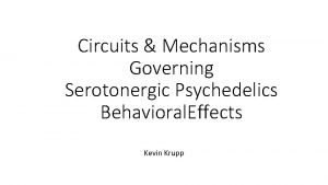 Circuits Mechanisms Governing Serotonergic Psychedelics Behavioral Effects Kevin