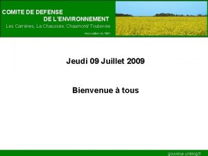 COMITE DE DEFENSE DE LENVIRONNEMENT Les Carrires La