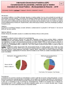 Internacin Domiciliaria Peditrica IDP Caracterizacin de pacientes y