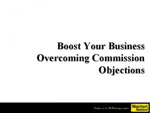 Boost Your Business Overcoming Commission Objections Check In