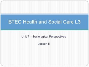 BTEC Health and Social Care L 3 Unit