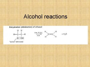 Alcohol reactions Alcohols reactions Addition of alkene to
