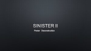 SINISTER II POSTER DECONSTRUCTION TITLE BLOCK POSITIONED IN