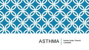 ASTHMA Kendra Suder Pharm D Candidate OUTLINE Part