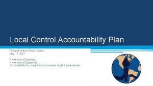 Local Control Accountability Plan Fontana Unified School District