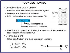 CONVECTION BC Convection Boundary Condition Happens when a