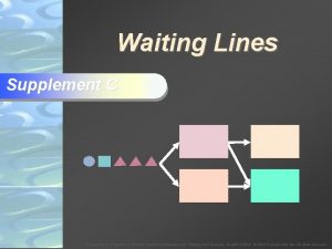 Waiting Lines Supplement C To Accompany Krajewski Ritzman