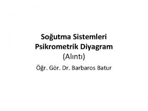 Soutma Sistemleri Psikrometrik Diyagram Alnt r Gr Dr