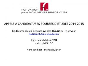 APPELS CANDIDATURES BOURSES DTUDES 2014 2015 Ce document