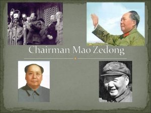 Mao Zedong and the Revolution WarmUp What is