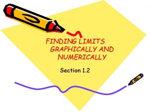 FINDING LIMITS GRAPHICALLY AND NUMERICALLY Section 1 2