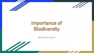 Importance of Biodiversity Why does it matter Scientist