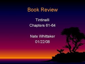 Book Review Tintinalli Chapters 61 64 Nate Whittaker