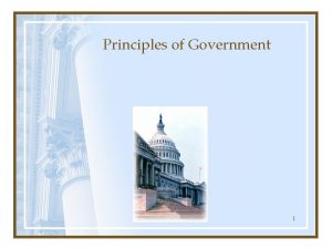 Principles of Government SECTION 1 What Is Government