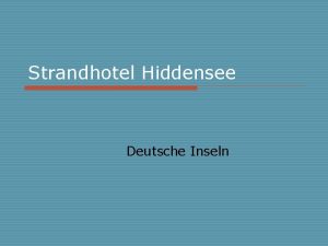 Strandhotel Hiddensee Deutsche Inseln 1 Norddeutschland die Ostsee