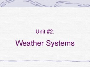 Unit 2 Weather Systems Synoptic Weather Map weather