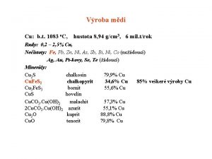 Vroba mdi Cu b t 1083 o C