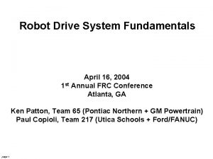 FIRST Drive Systems 4162004 Copioli Patton Robot Drive